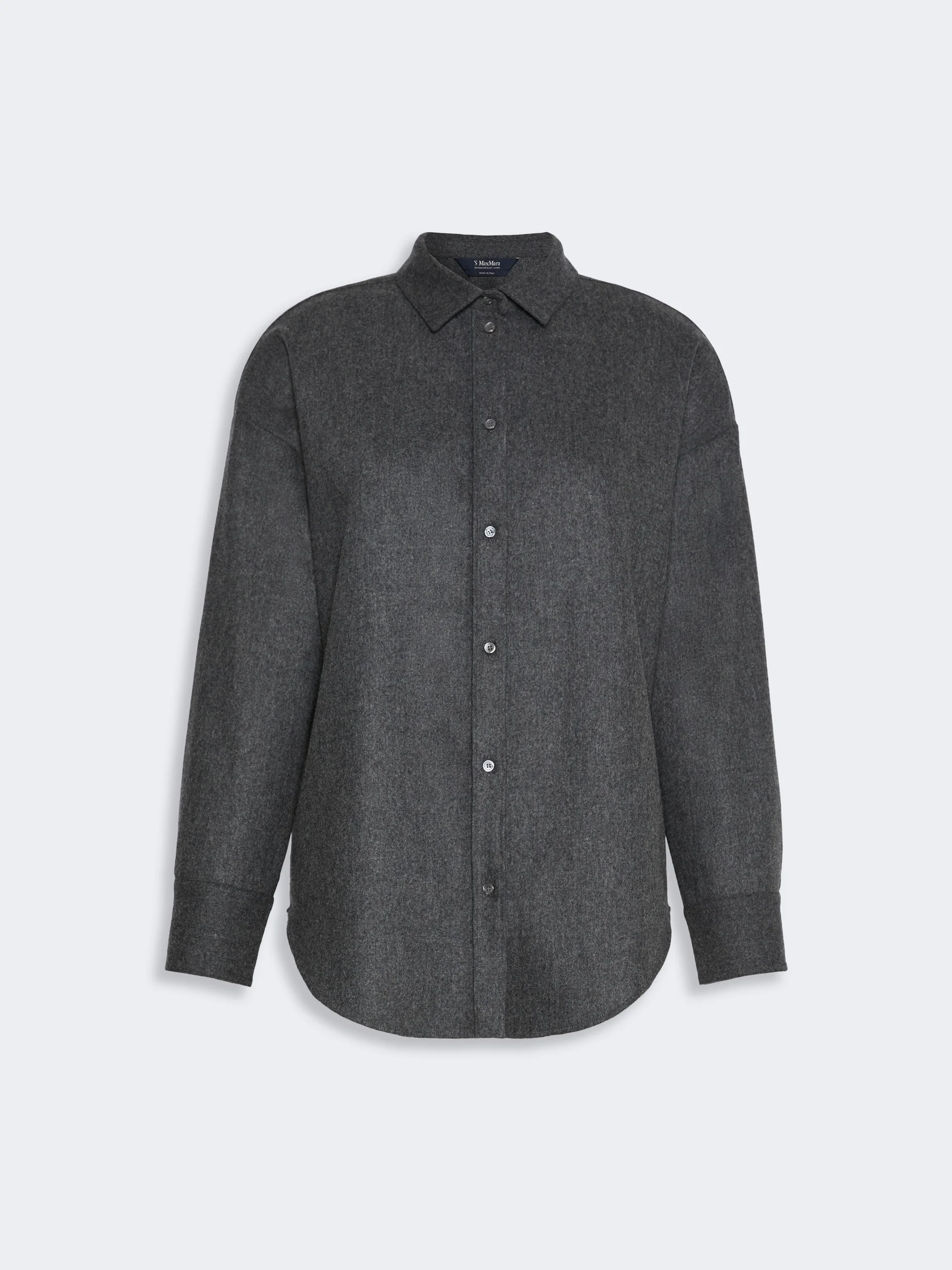 ETEREO Wool flannel shirt - DARK GREY - 1