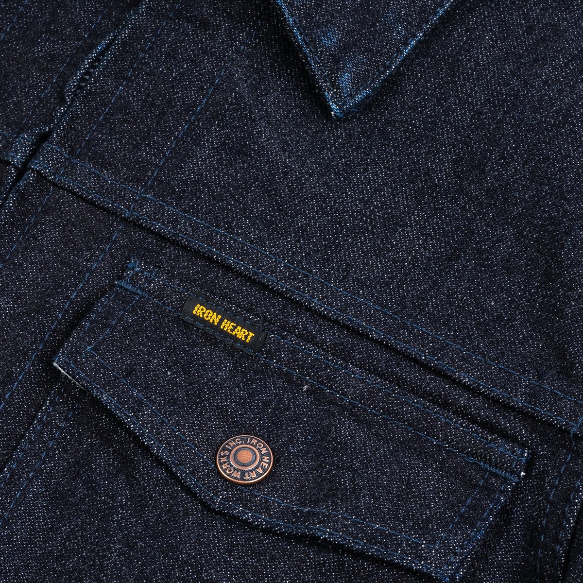 IHJ-122-IND 14oz Broken Twill Selvedge Denim Work Jacket - Indigo - 8