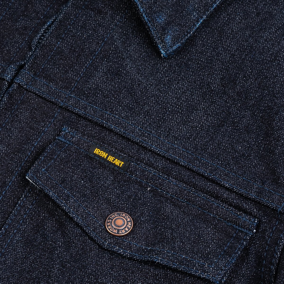 IHJ-122-IND 14oz Broken Twill Selvedge Denim Work Jacket - Indigo - 8