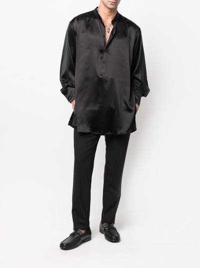 Dolce & Gabbana long-sleeve silk longline shirt outlook