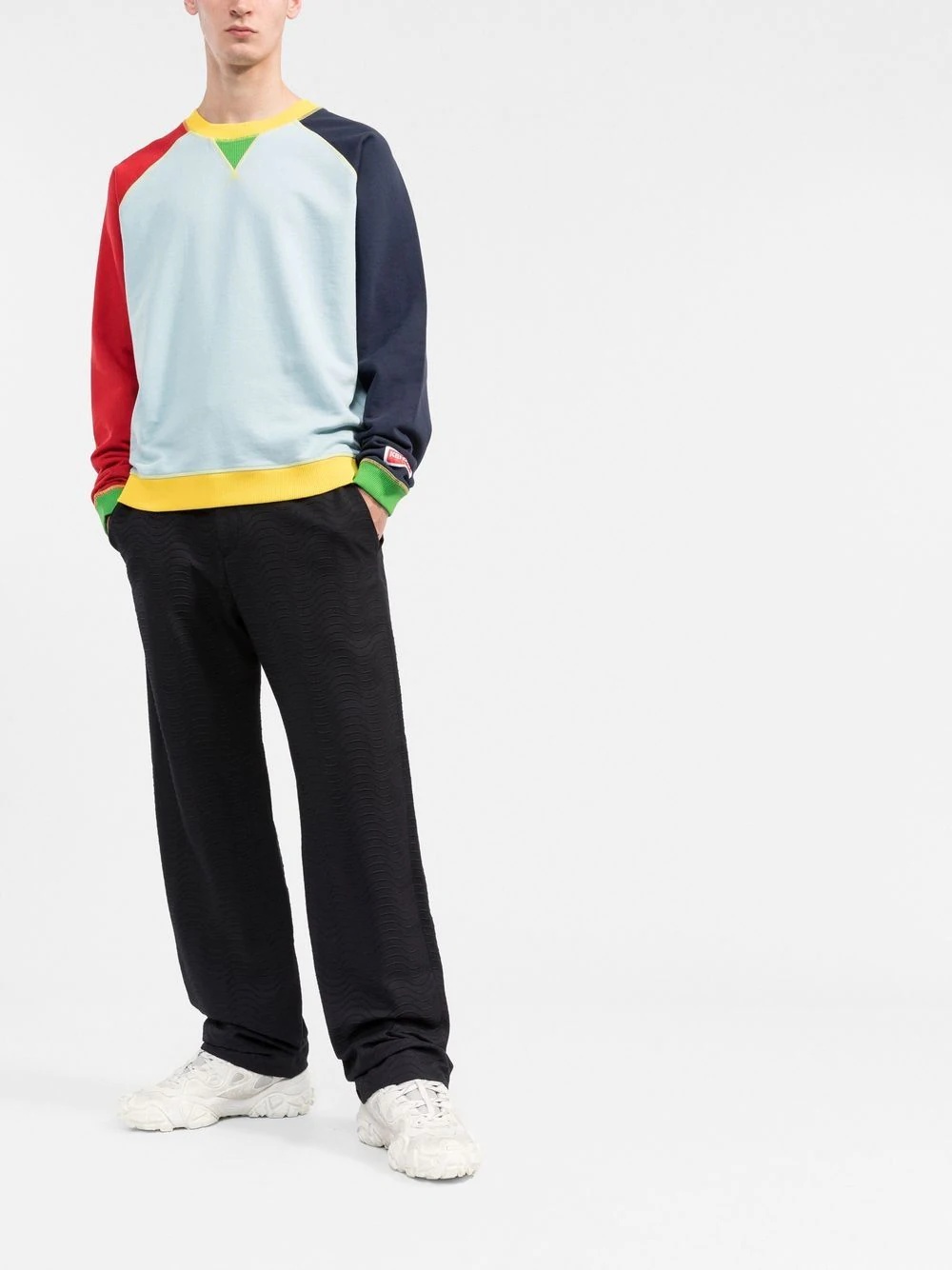 colour-block crew-neck sweatshirt - 2