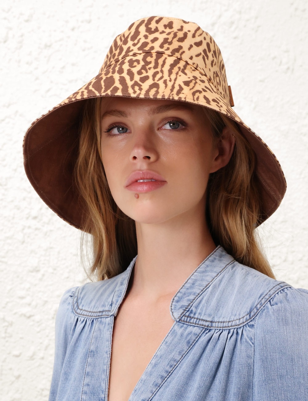 PRINTED LONG BRIM BUCKET HAT - 2