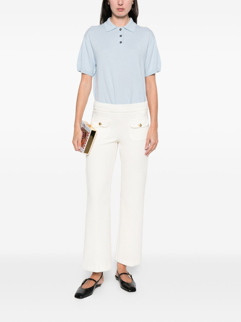 Allude cashmere buttoned polo top outlook