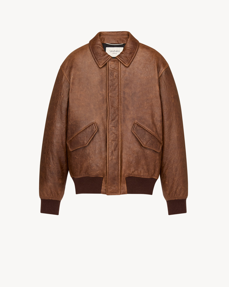 BOMBER JACKET IN VINTAGE GRAINED LAMBSKIN 1