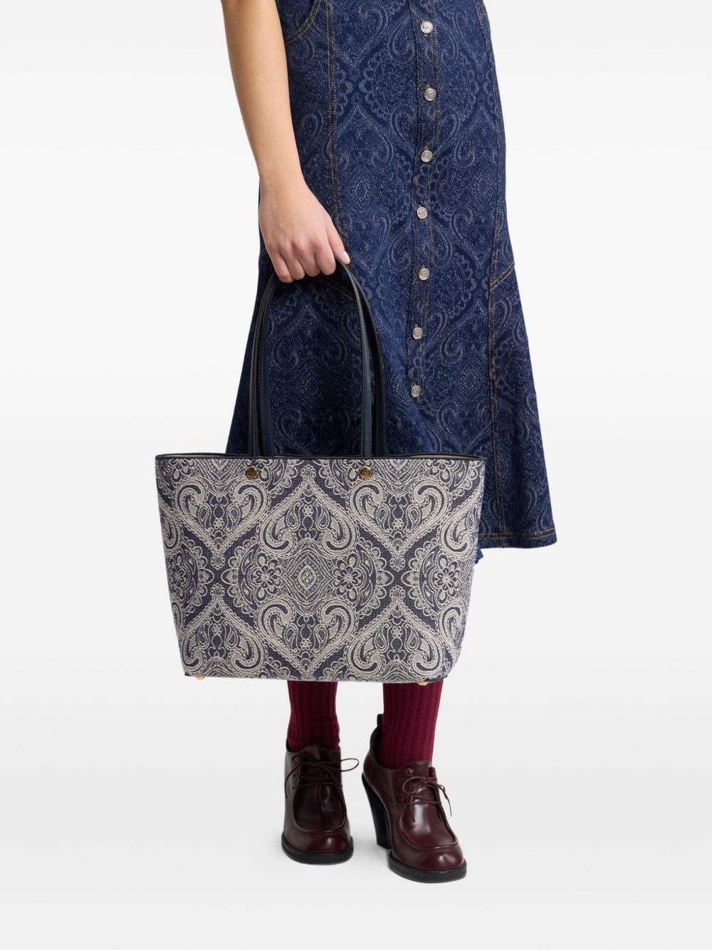 paisley-print open-top tote bag - 2