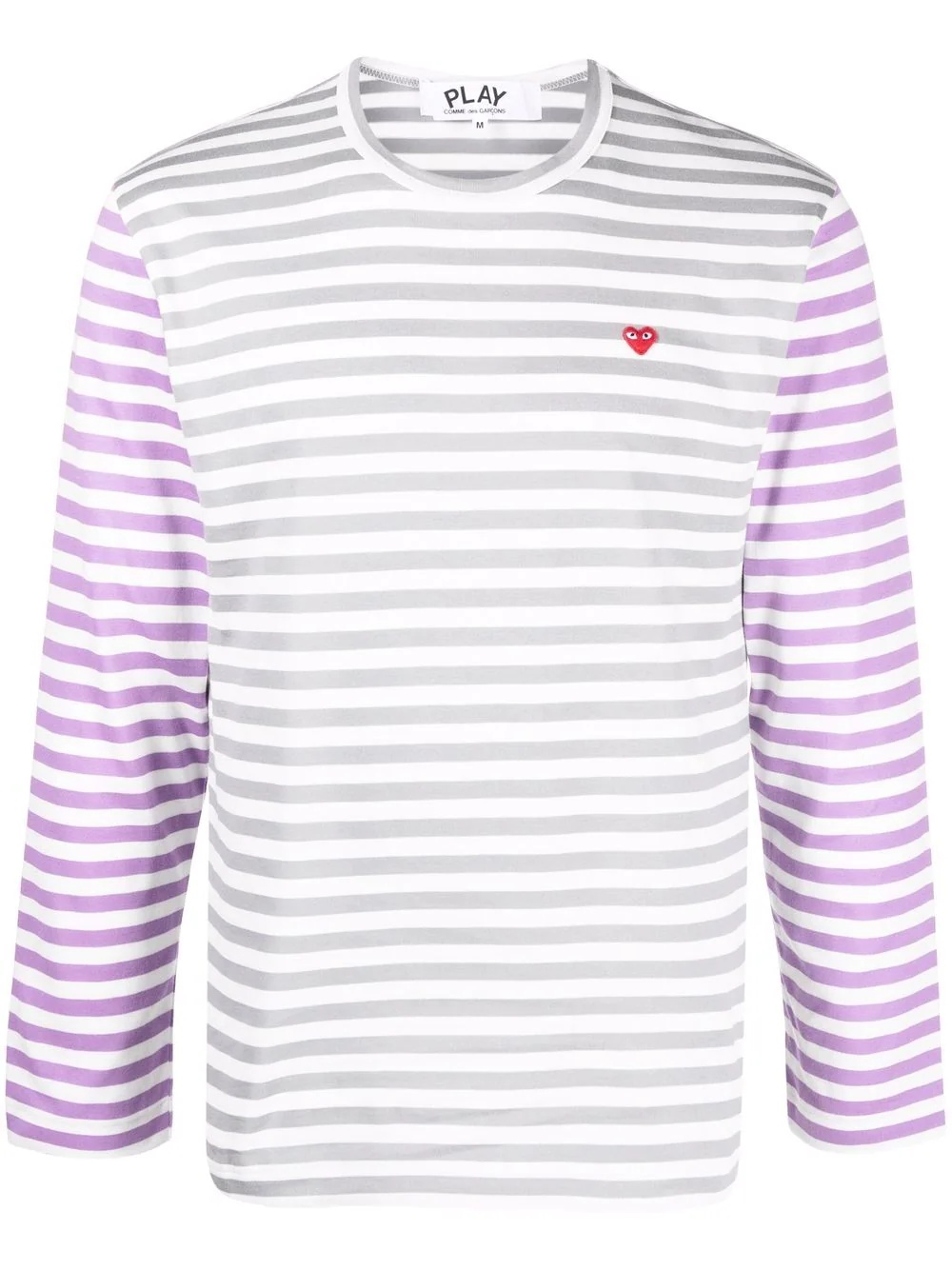 logo-embroidered striped T-shirt - 1