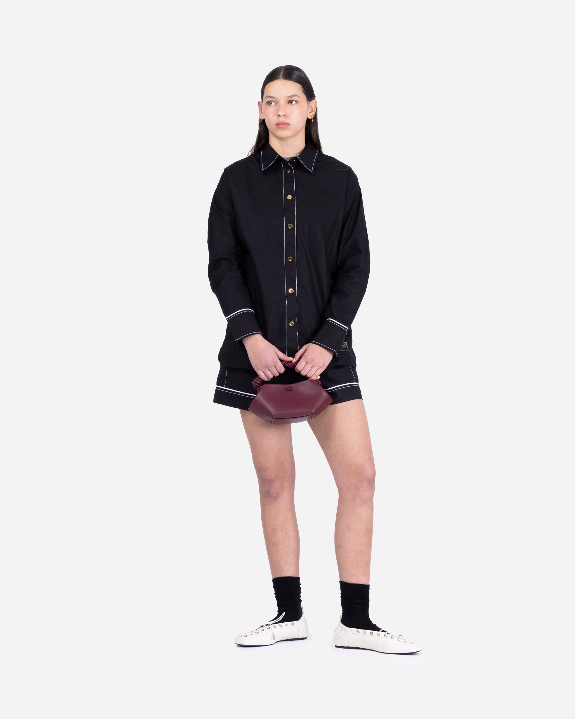 Cotton Poplin Raglan Shirt - 6