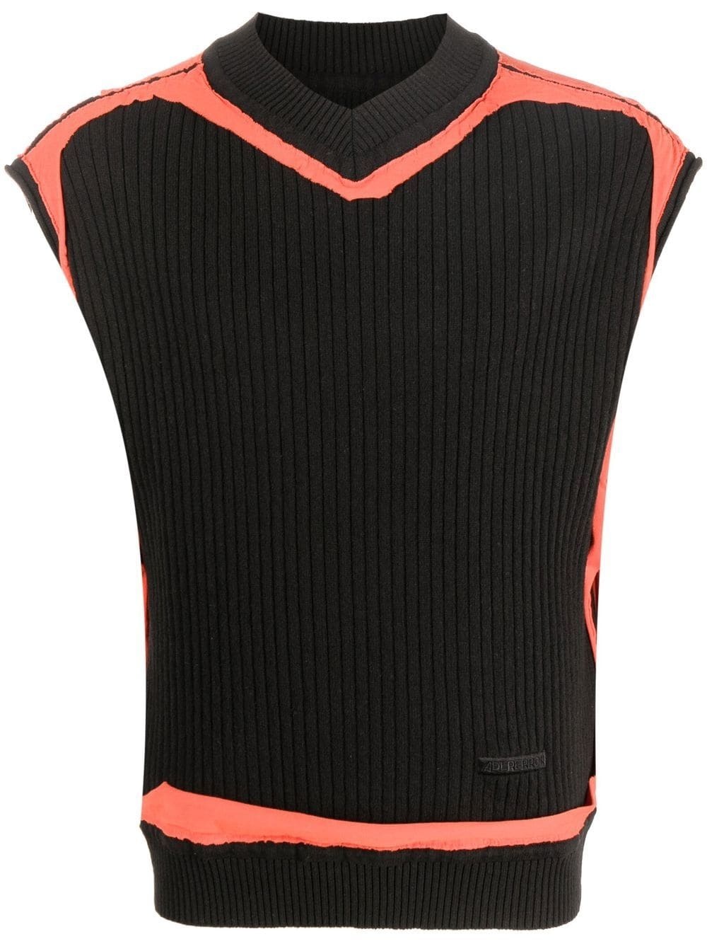 ribbed-knit V-neck vest - 1