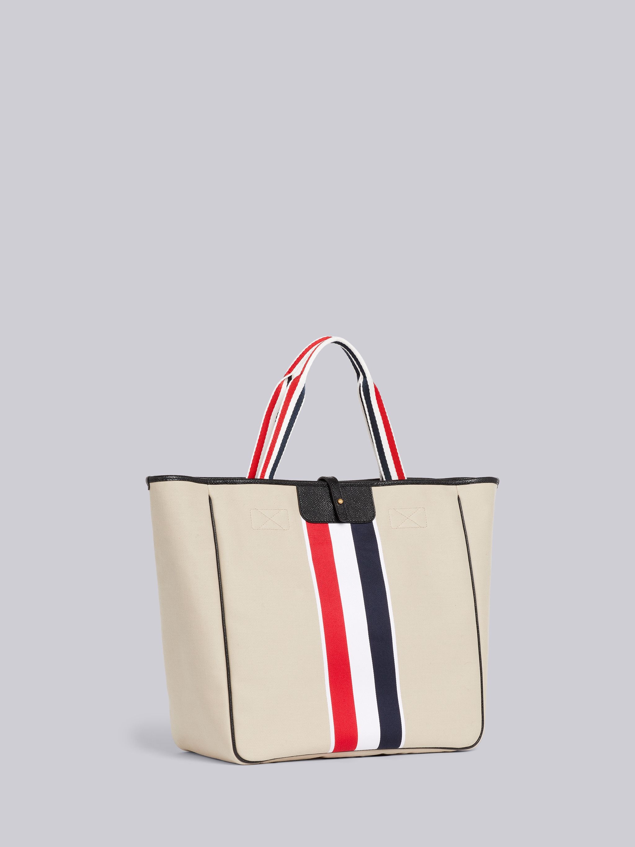 Khaki Canvas Jacquard Stripe Hunting Tote - 3