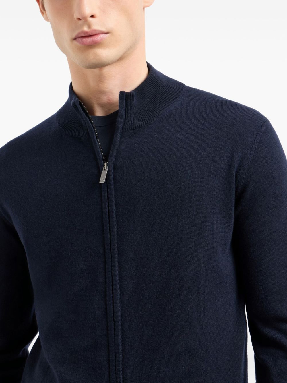 high-neck zip-up cardigan - 5
