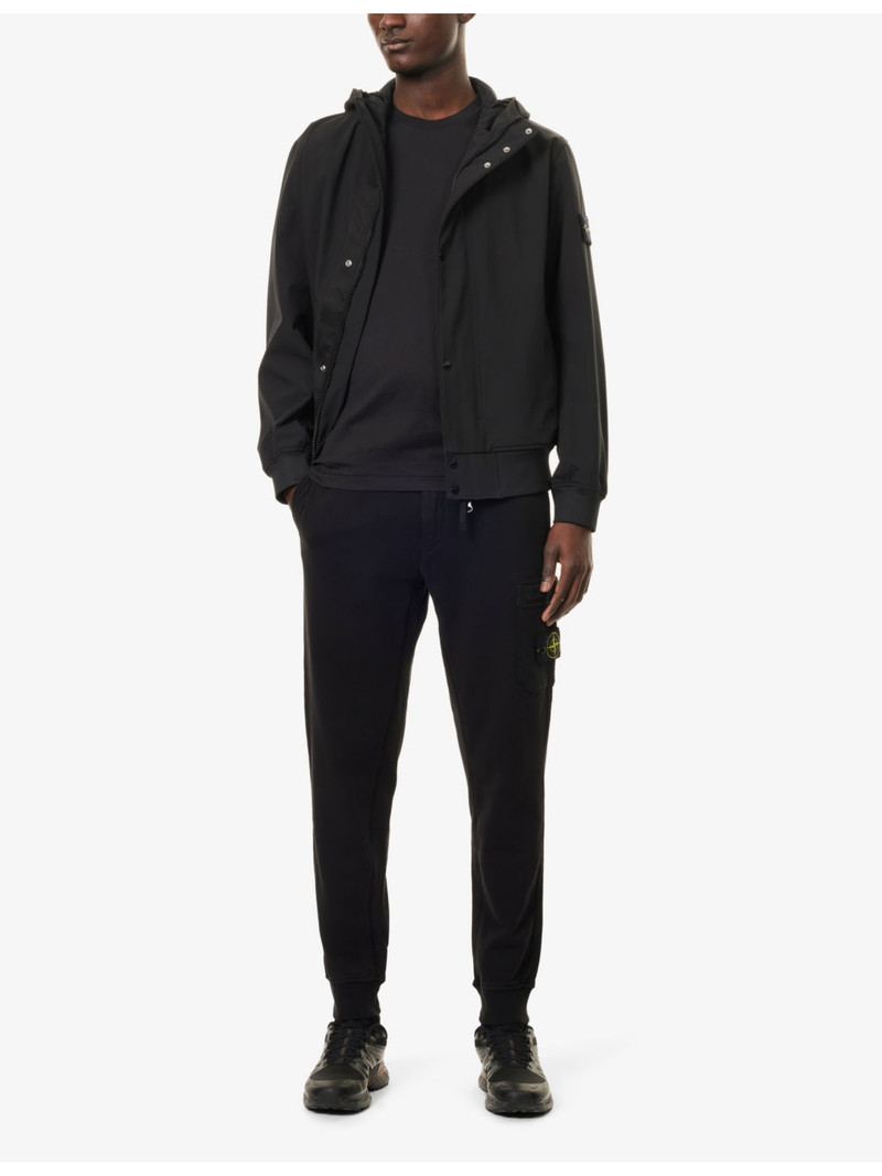 Stone Island Brand-Badge Tapered-Leg Regular-Fit Cotton-Jersey Jogging Bottoms outlook