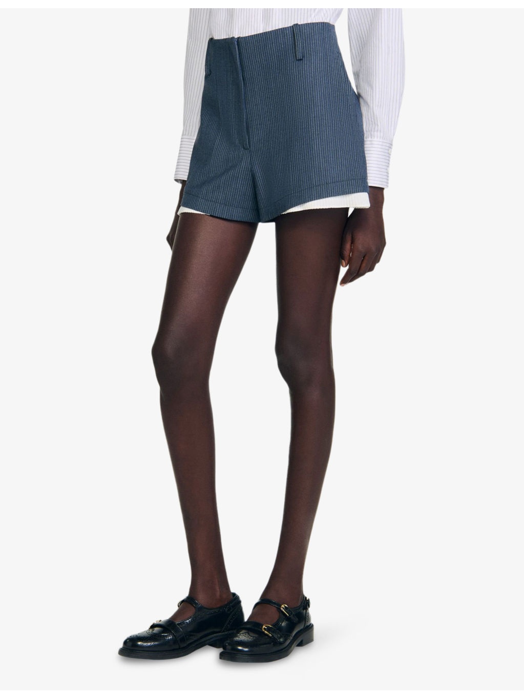 Striped High-Rise Woven Shorts - 3