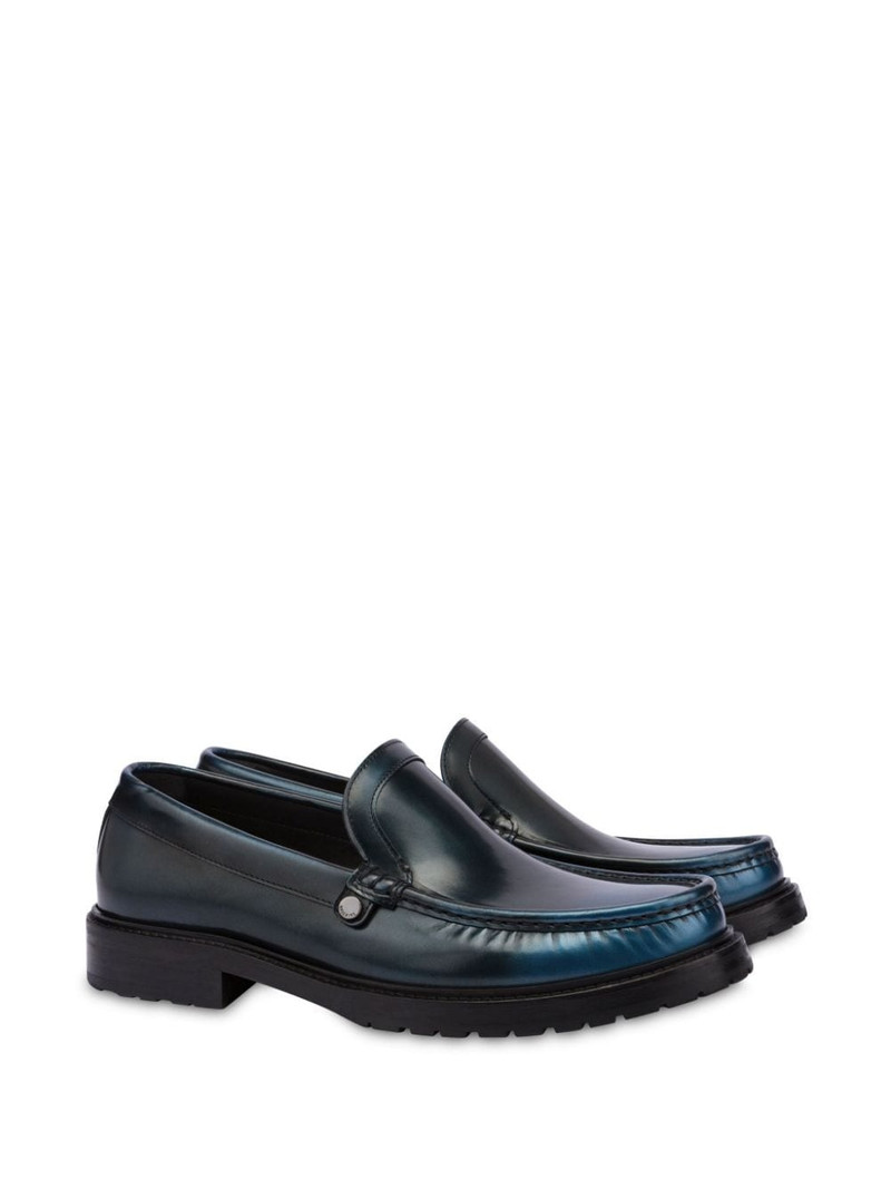 Moschino faded-effect leather loafers outlook
