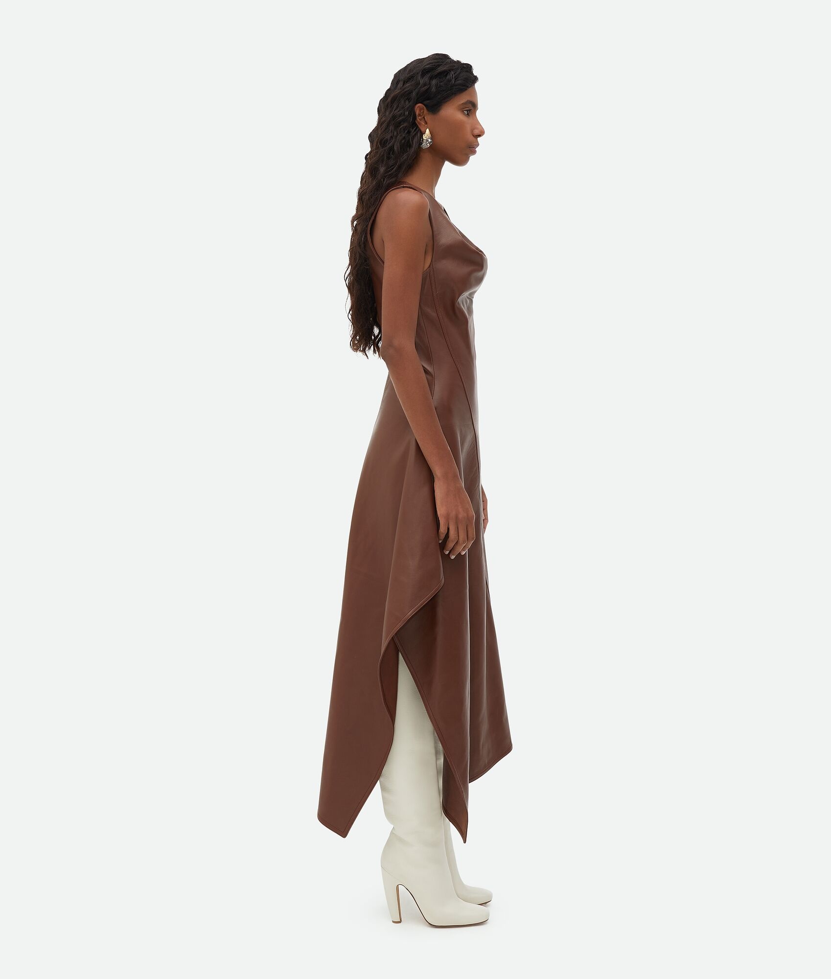 Leather Asymmetric Midi Dress - 2