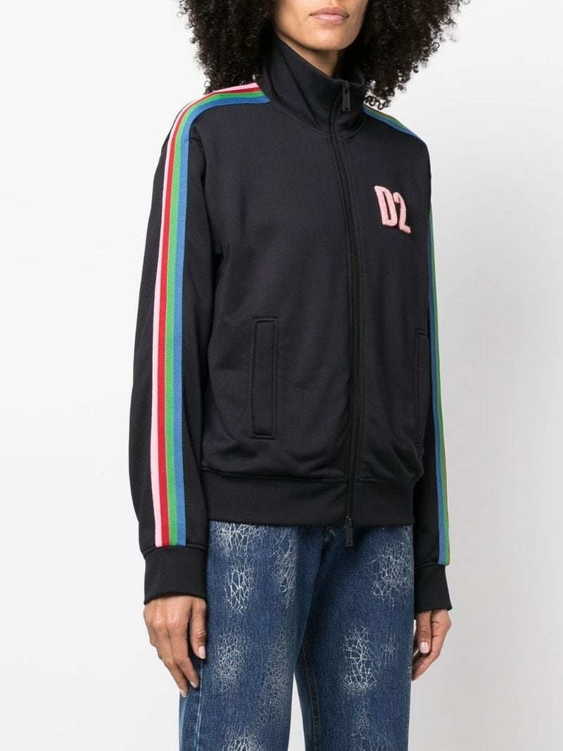 logo-print zip-up sweatshirt - 3