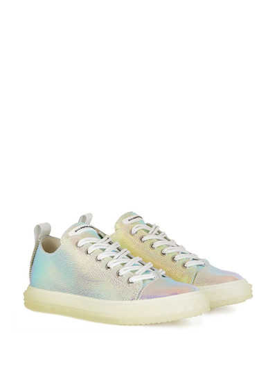 Giuseppe Zanotti metallic lace-up trainers outlook