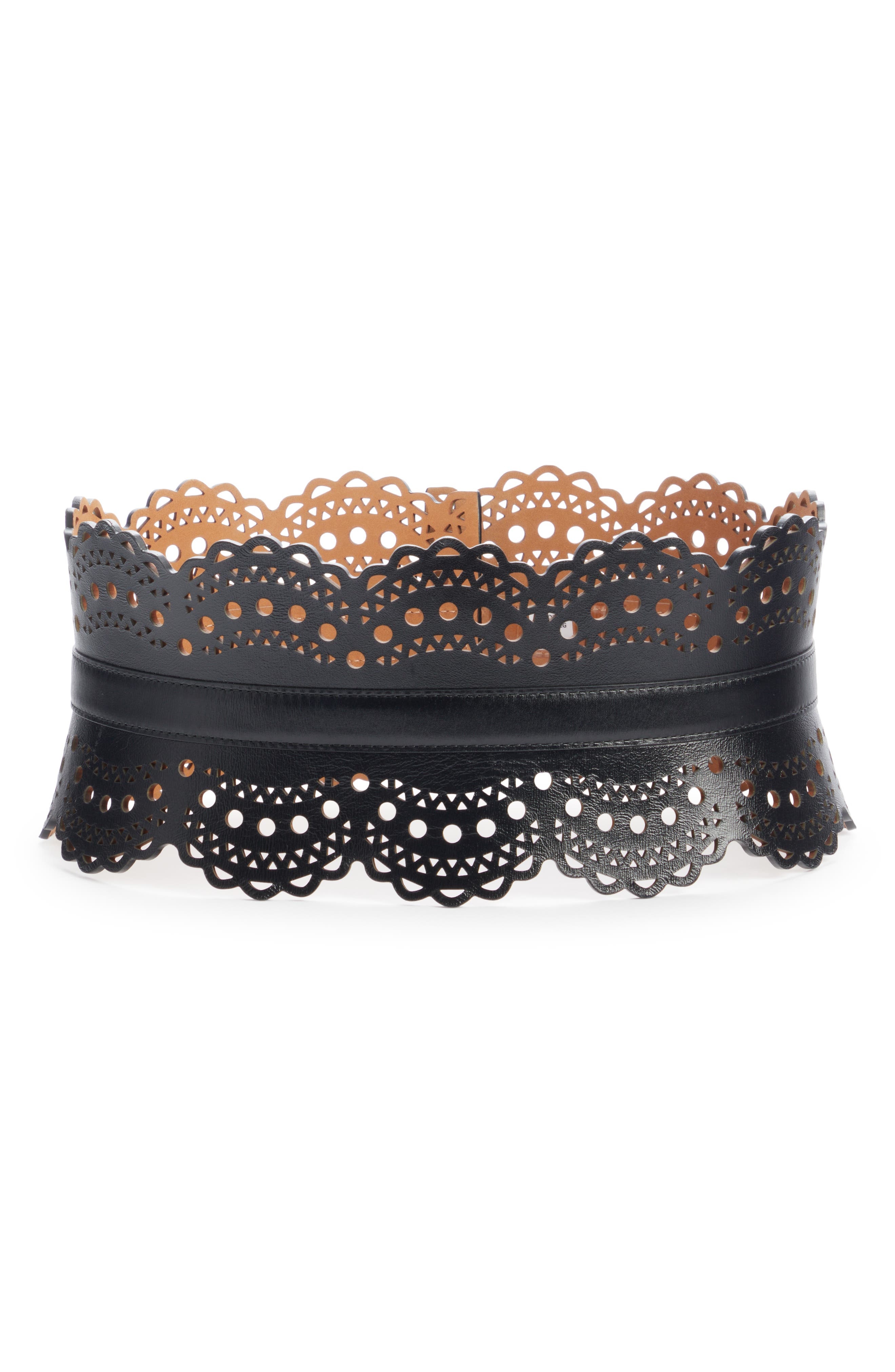 Lambskin Leather Wide Corset Belt - 3