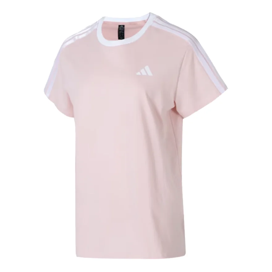 (WMNS) adidas Boyfriend T-Shirt 'Pink White' JY7614 - 1