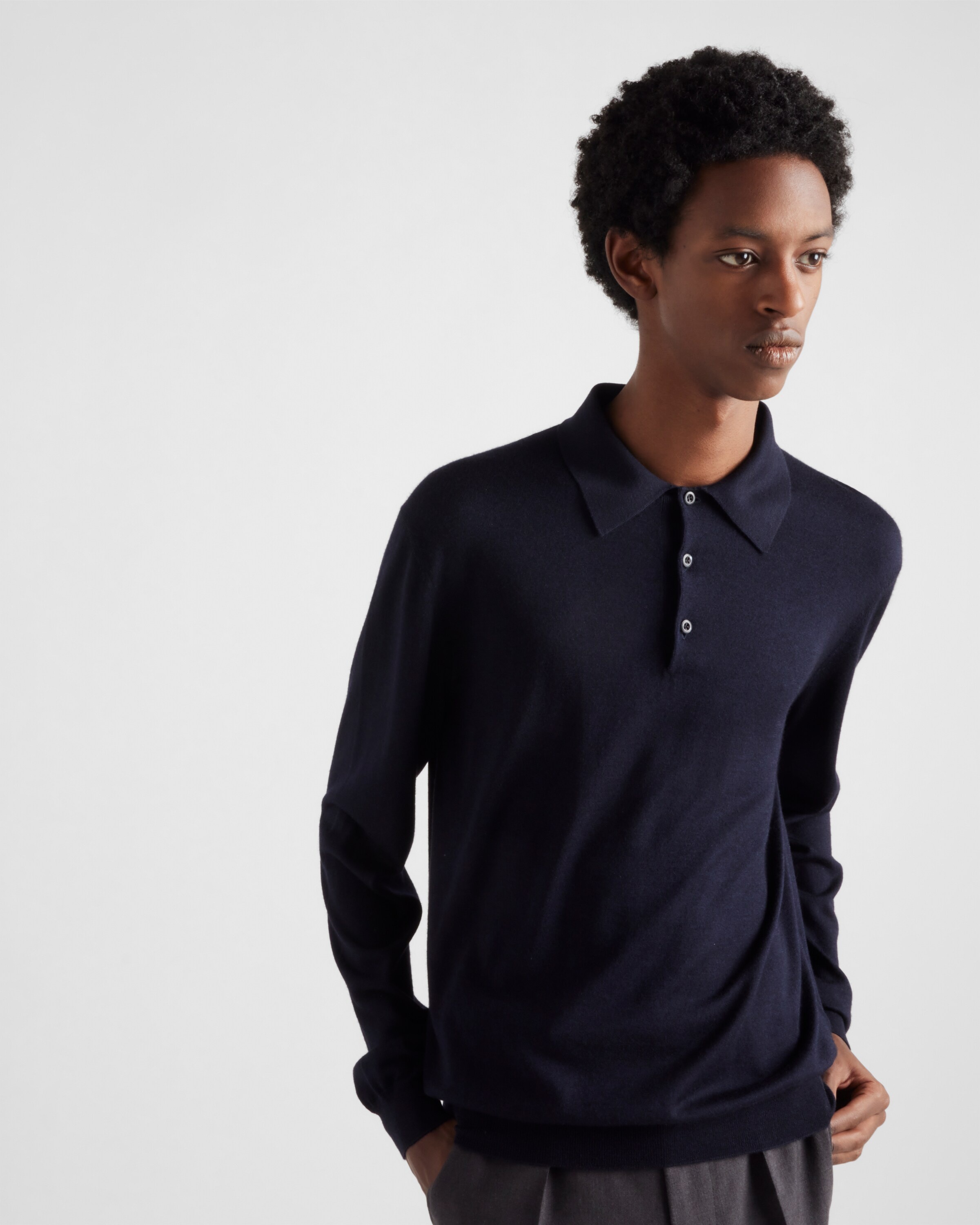 Cashmere and silk polo shirt - 4
