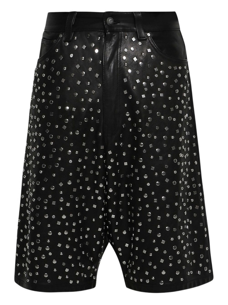 leather stud-embellished shorts 1