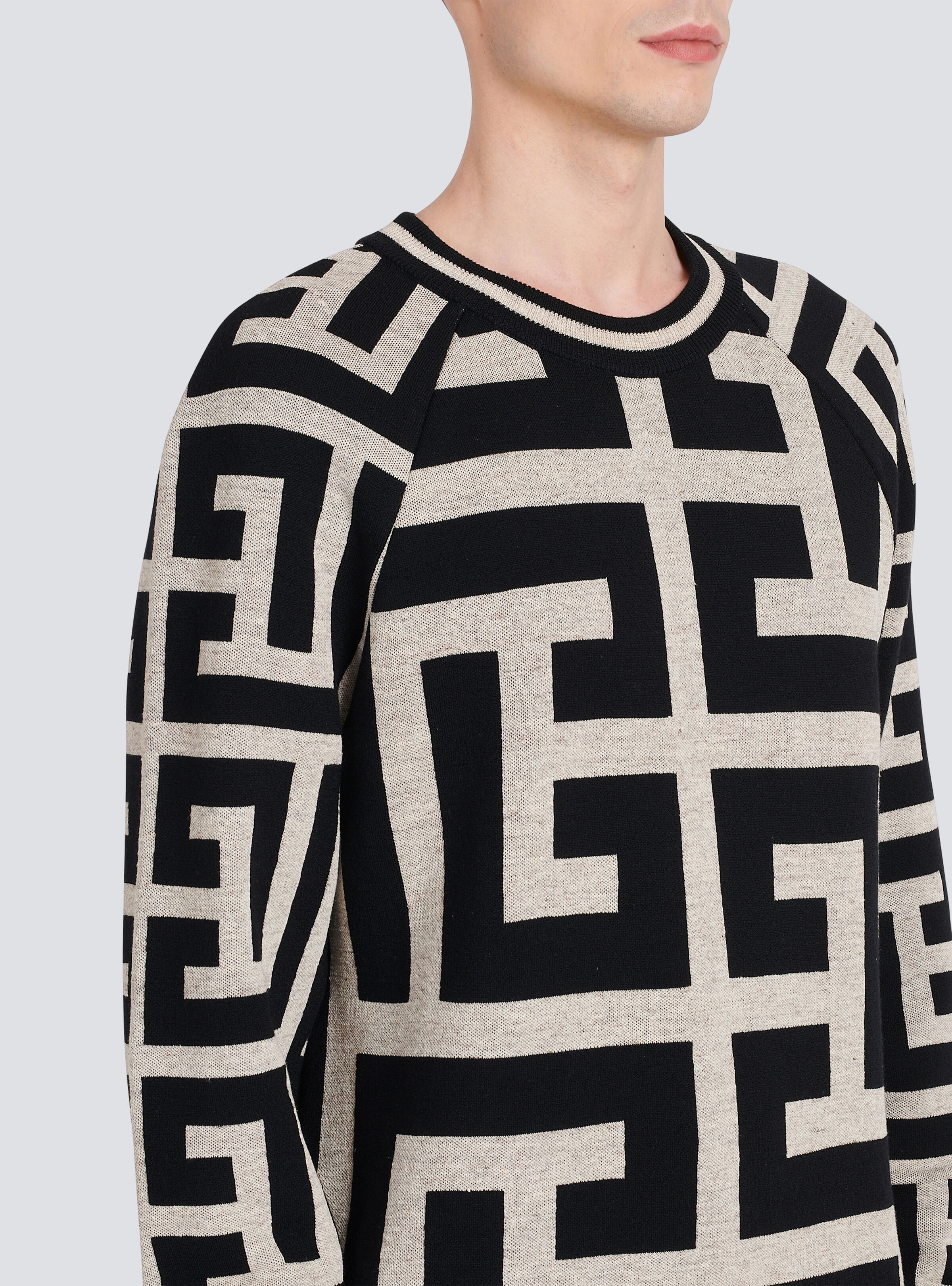 Wool sweater with maxi Balmain monogram - 7