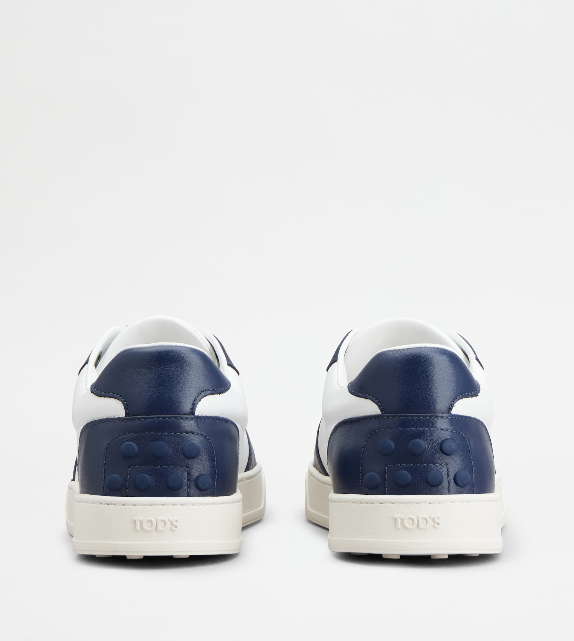 SNEAKERS IN LEATHER - WHITE, BLUE - 3