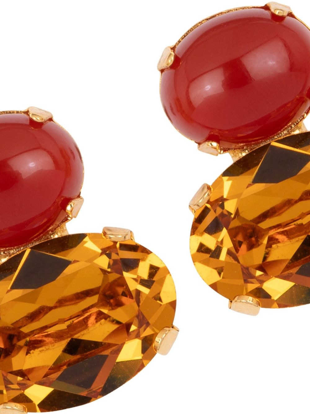 Yvette oval-crystal earrings - 2