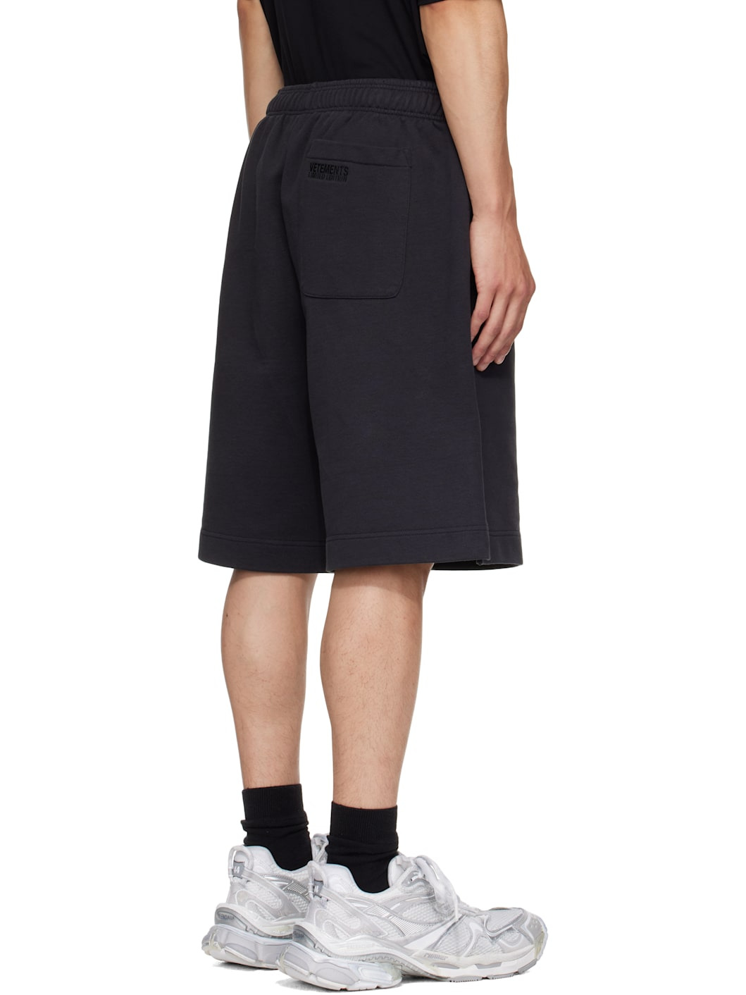 Black Polizei Molton Shorts - 3