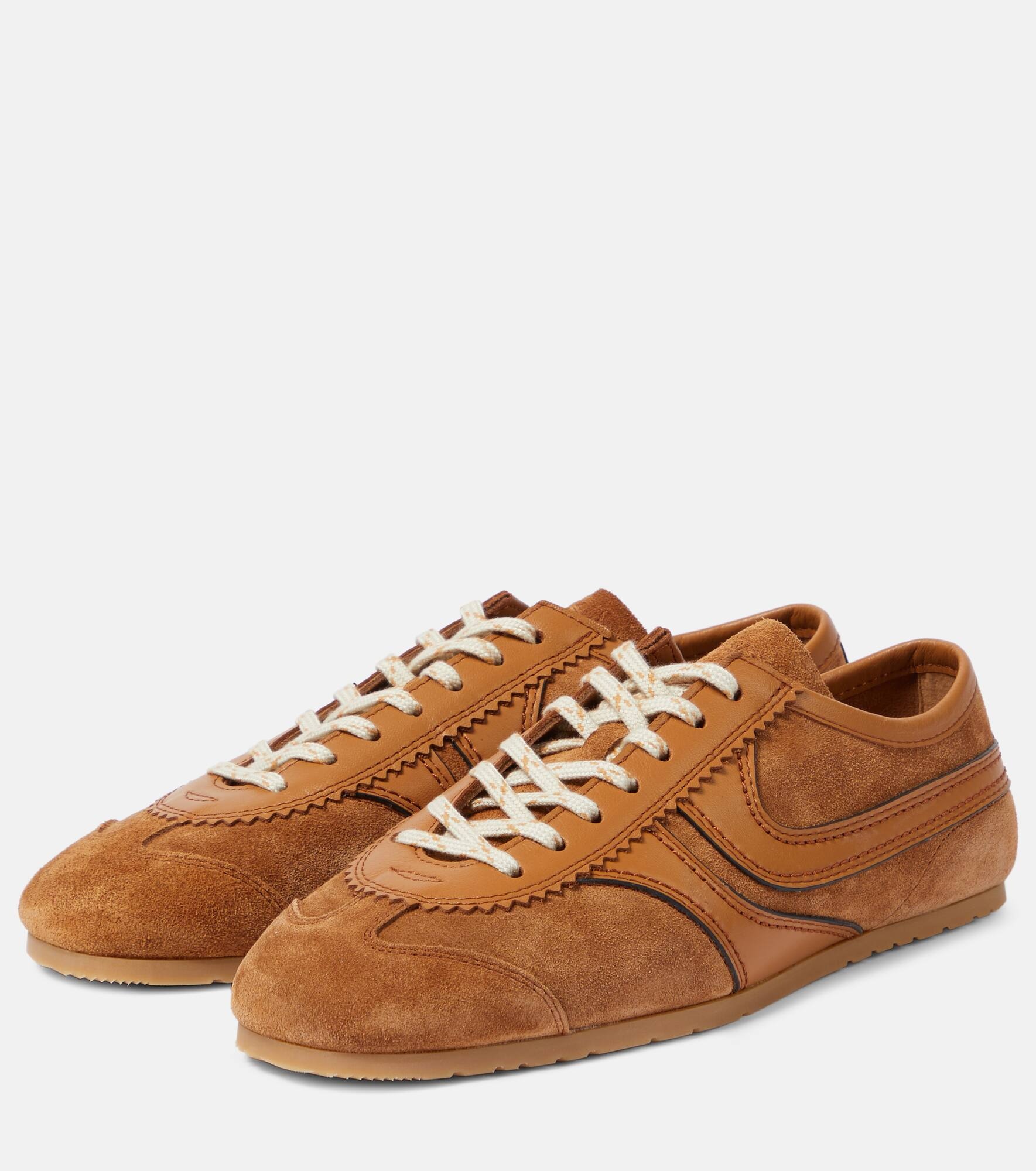 Leather and suede sneakers - 5