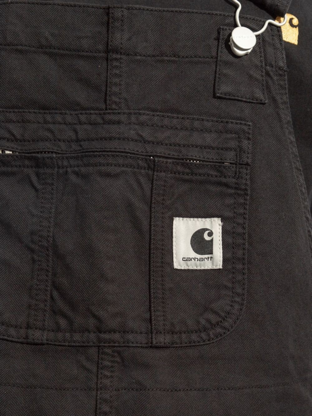 Bib logo-patch denim overalls - 5