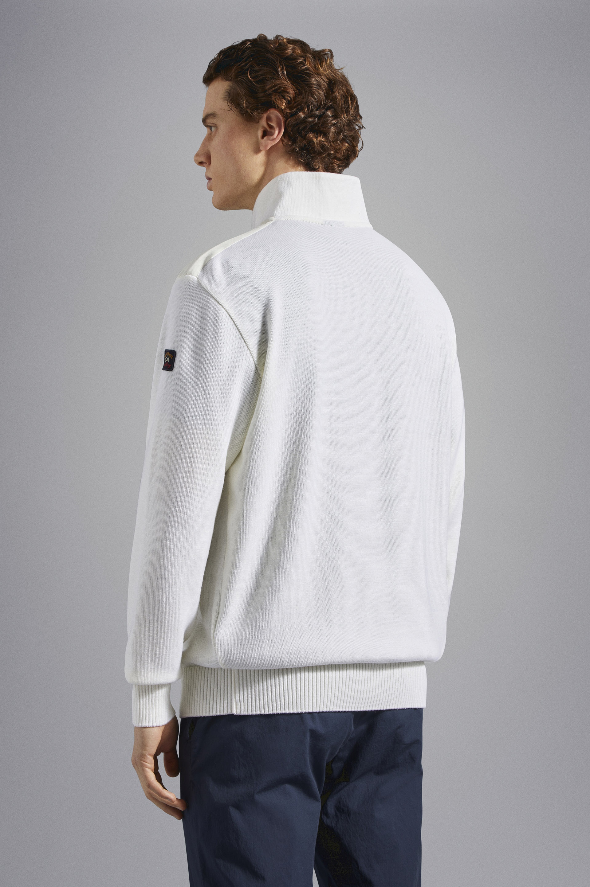 BRETAGNE WOOL HALF ZIP SWEATER WITH ICONIC BADGE - 3