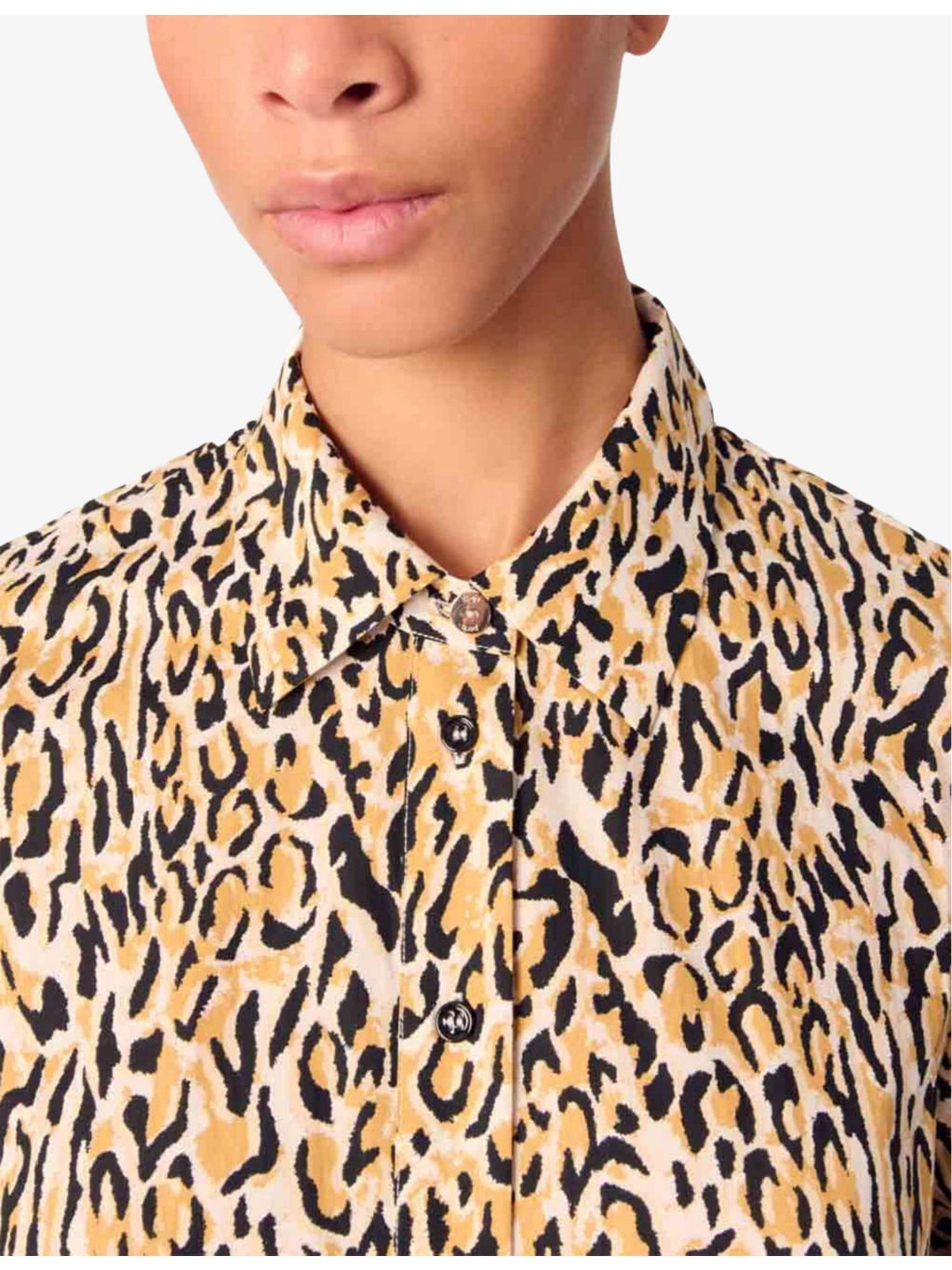 Leopard-Print Long-Sleeved Cotton Midi Dress - 5