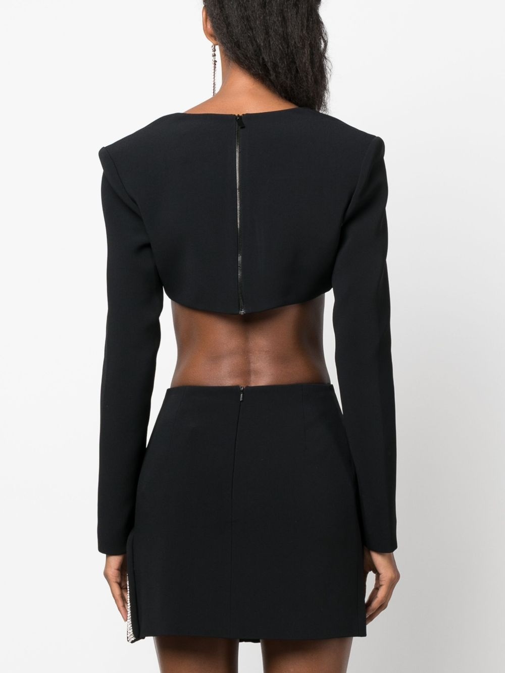 plunging-neck crop top - 4
