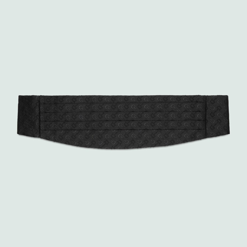 Wool silk Horsebit jacquard cummerbund 1