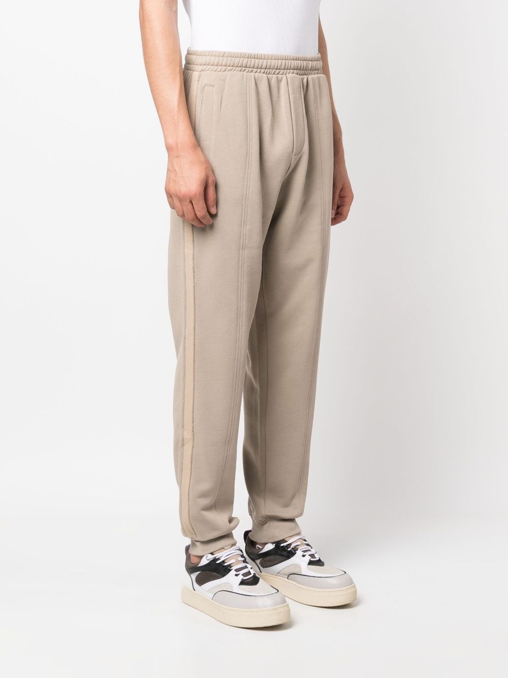 elasticated-waist cotton track pants - 3