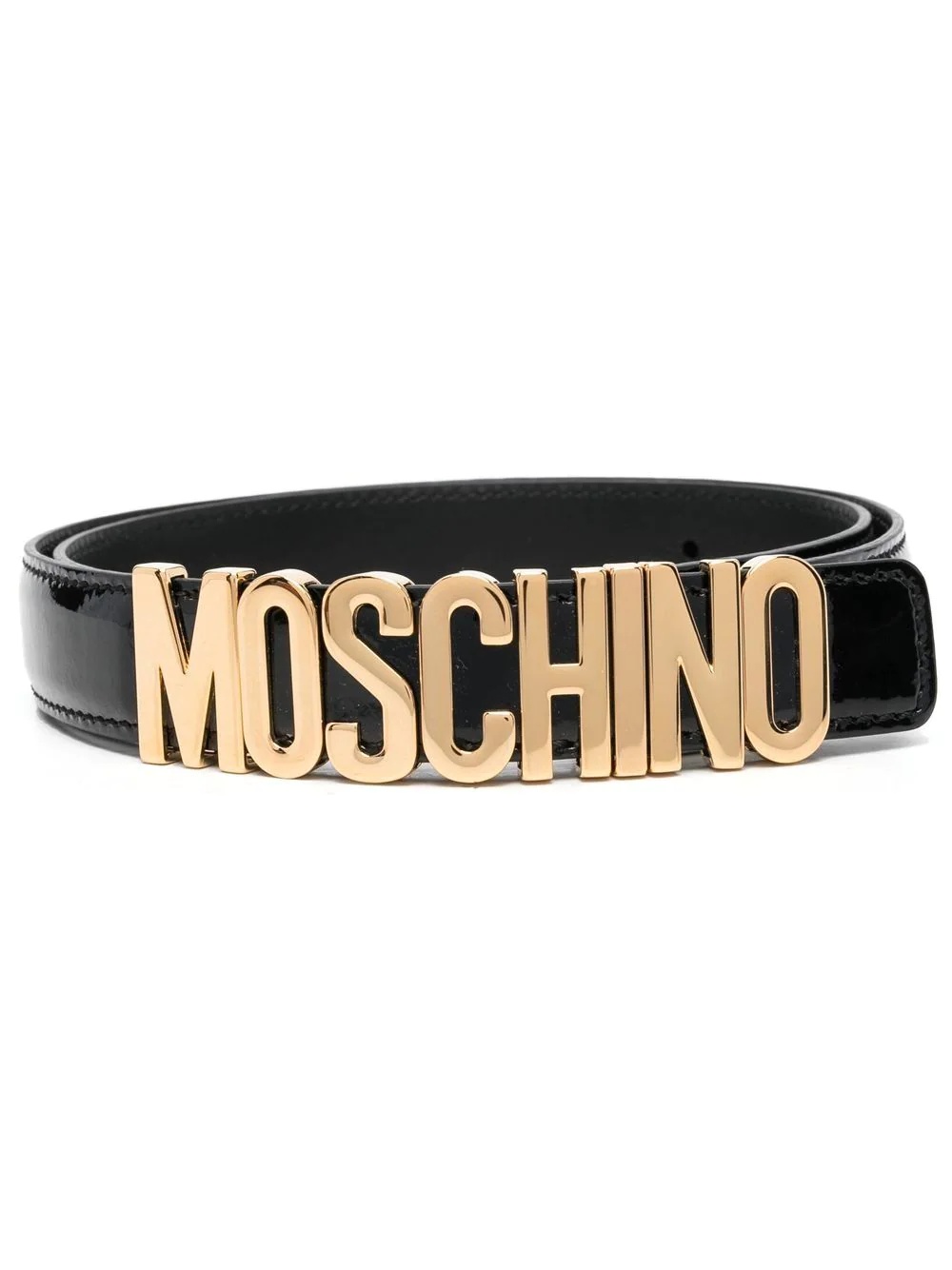 logo-buckle leather belt - 1