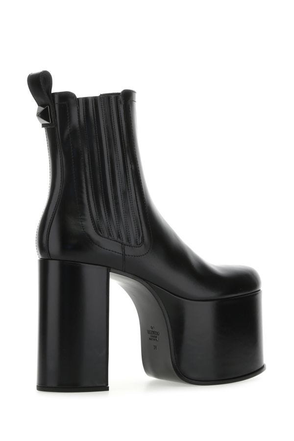 Valentino Garavani Woman Black Leather Club Ankle Boots - 3