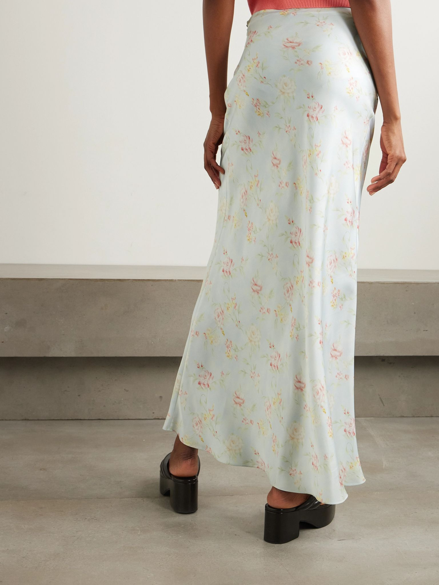 Floral-print satin maxi skirt Multi - 3