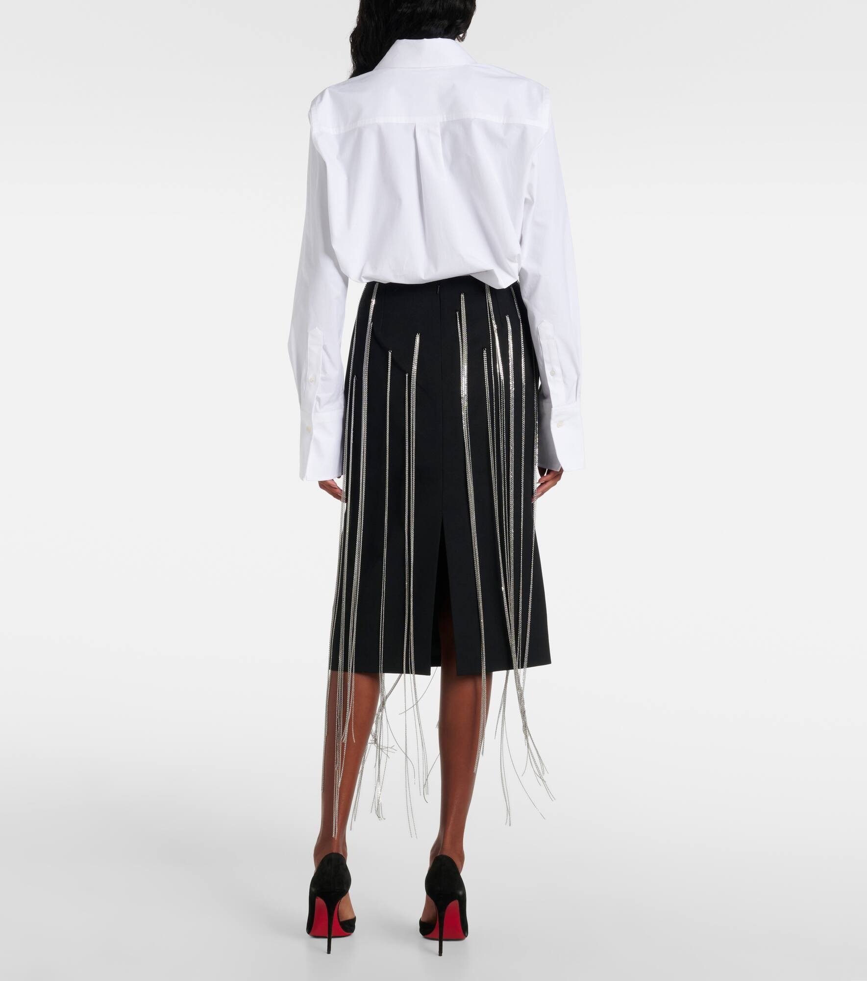 Chain-detail midi skirt - 3