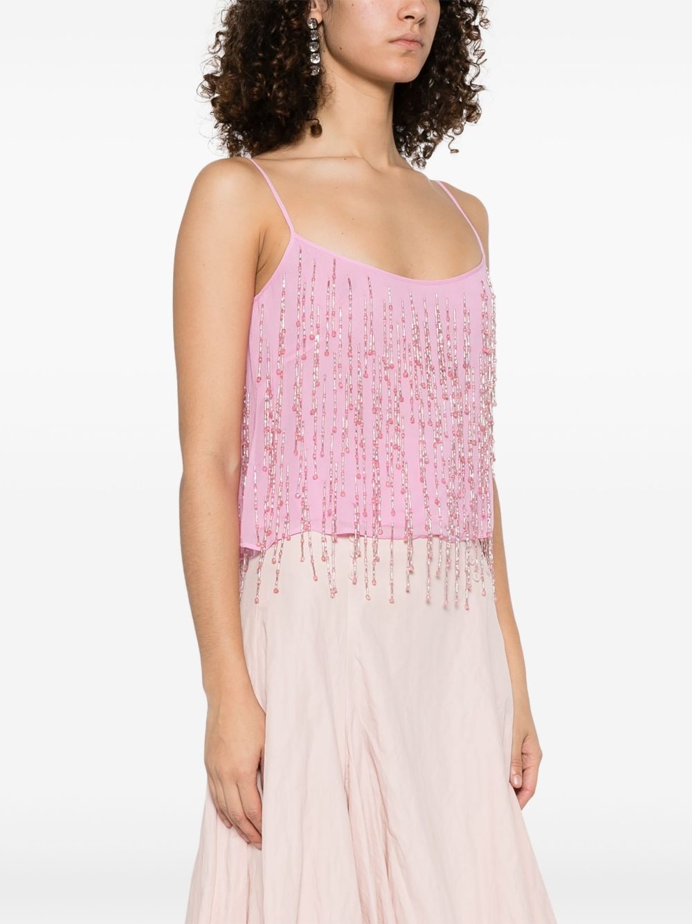 bead-embellished georgette top - 3