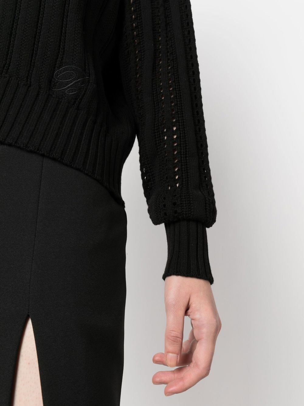 v-neck ribbed knit jumper - 5