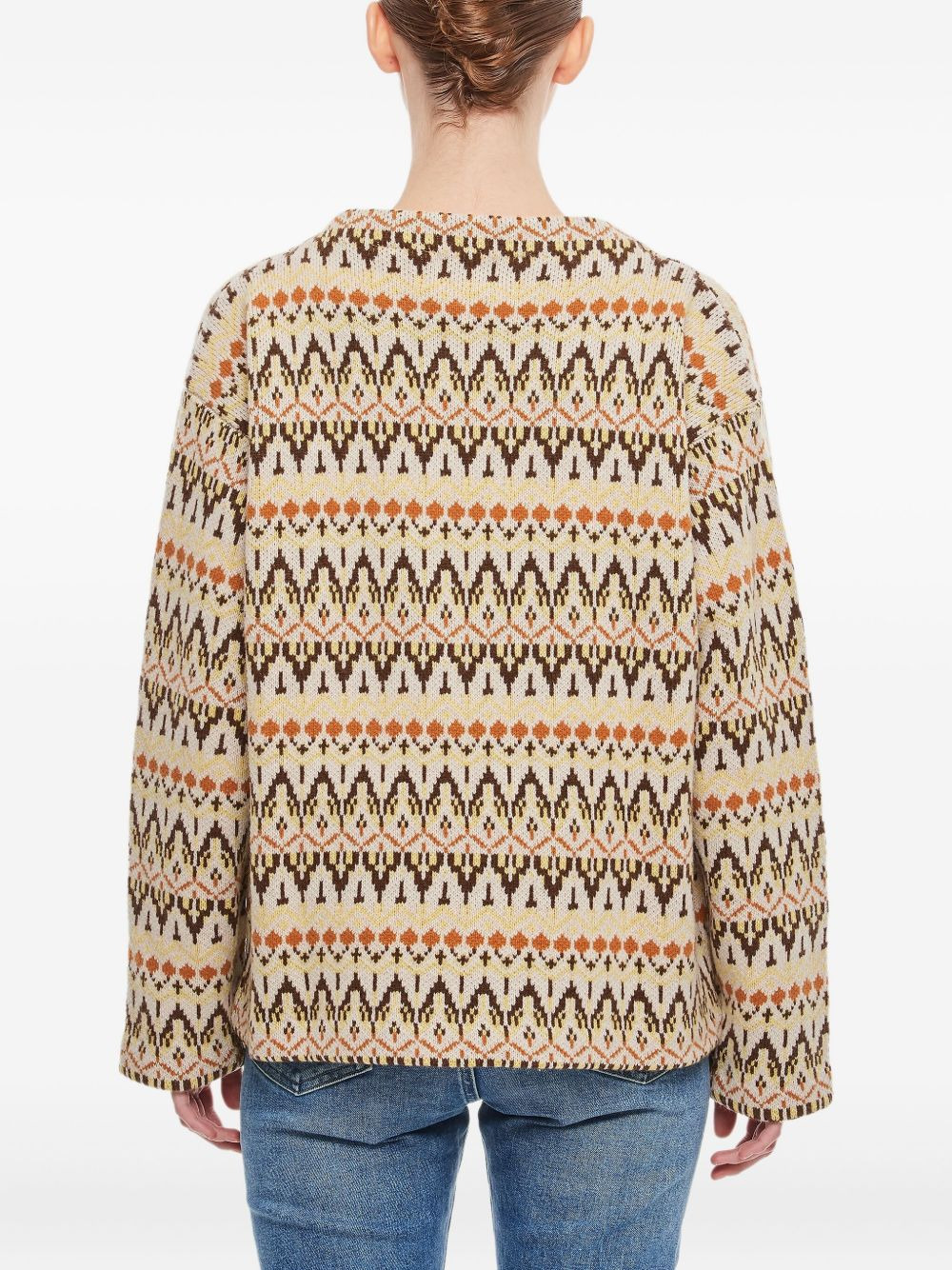 patterned crew-neck sweater - 3