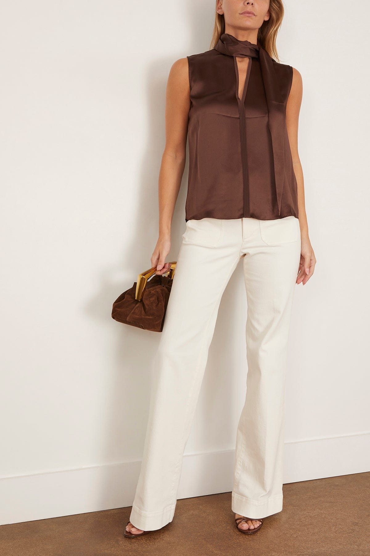 Sense of Shine Sleeveless Blouse in Chocolate - 2