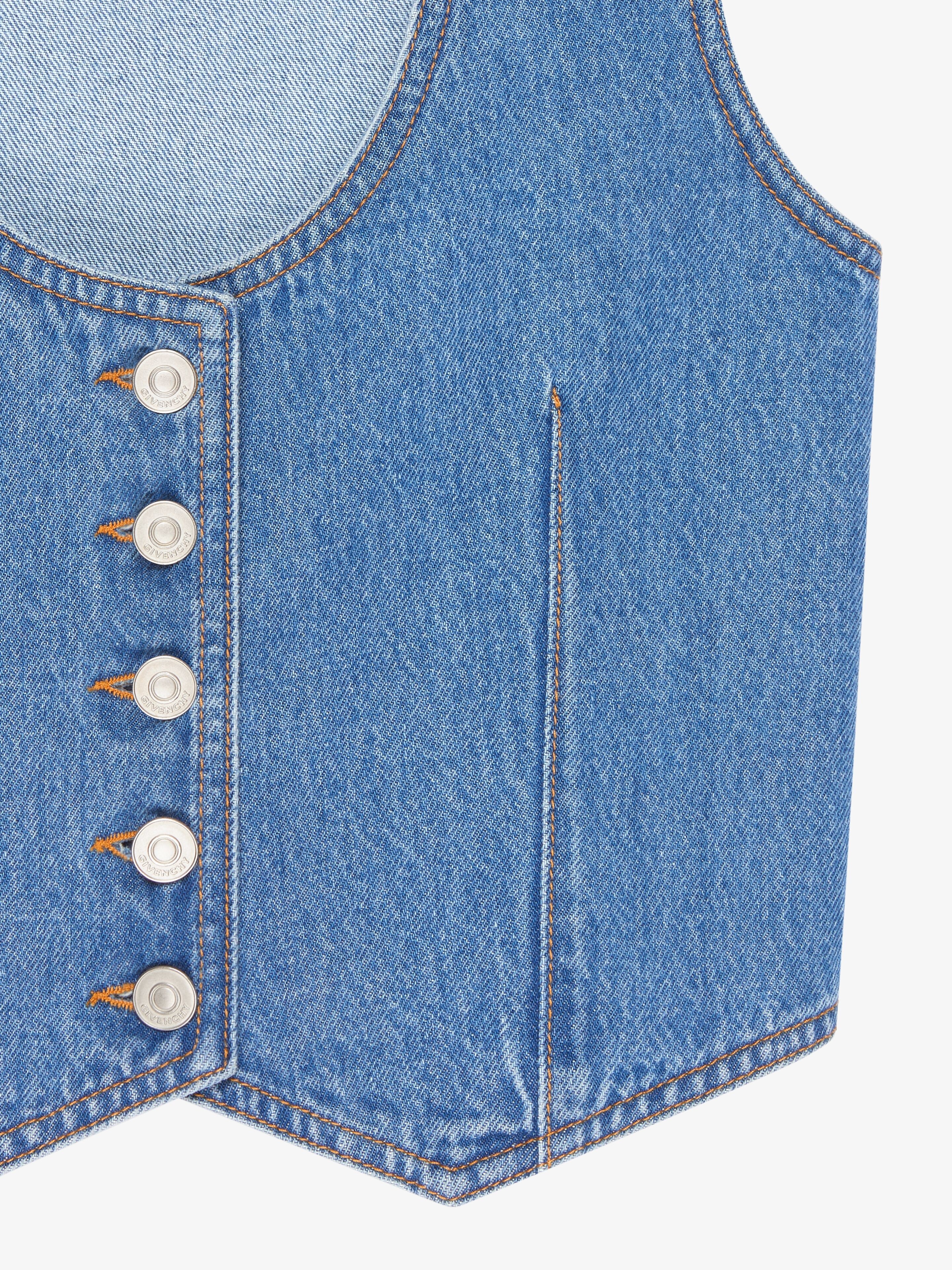 VOYOU WAISTCOAT IN DENIM - 5