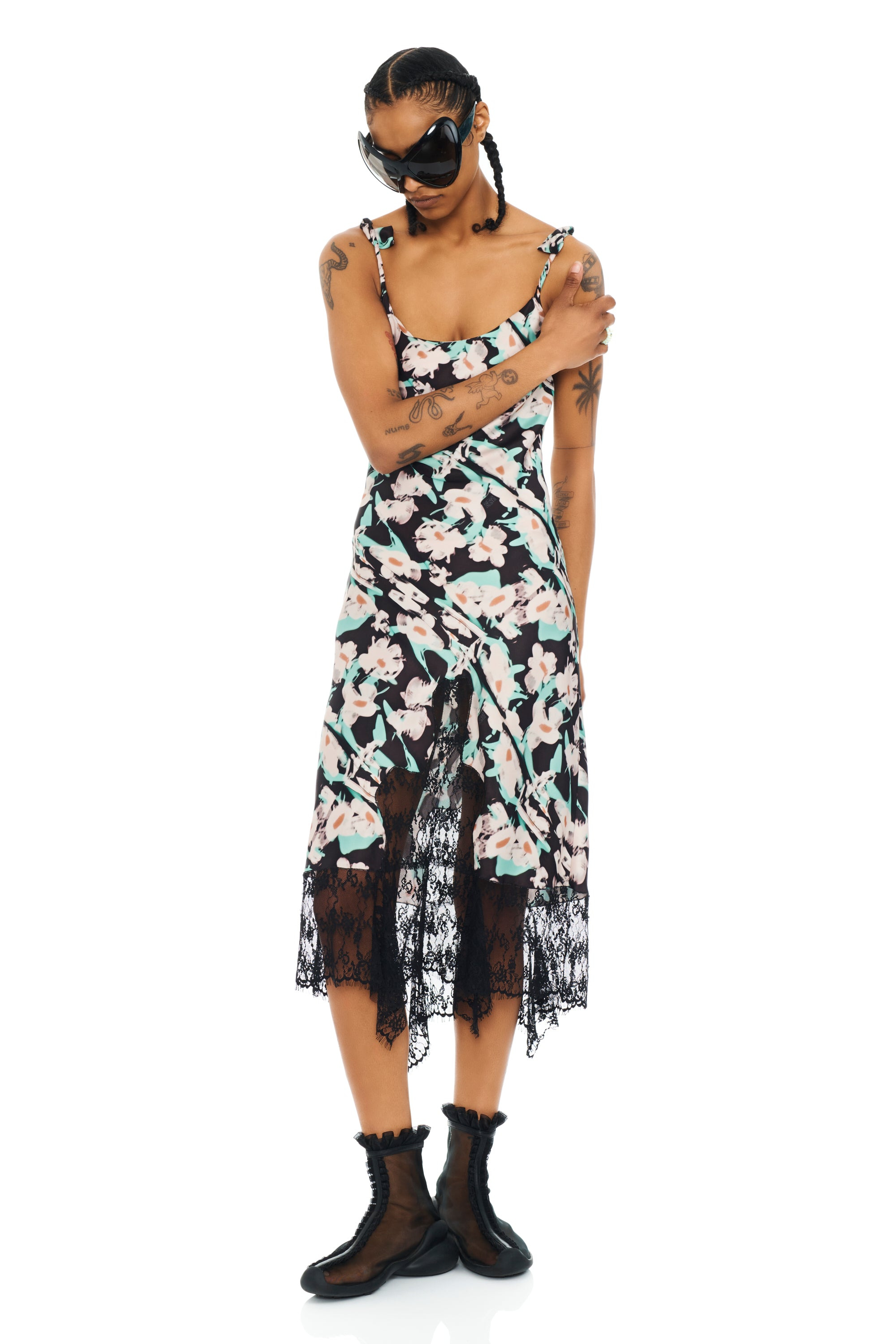 BLACK PAINTED DAISY CYPRESS DRESS - 2