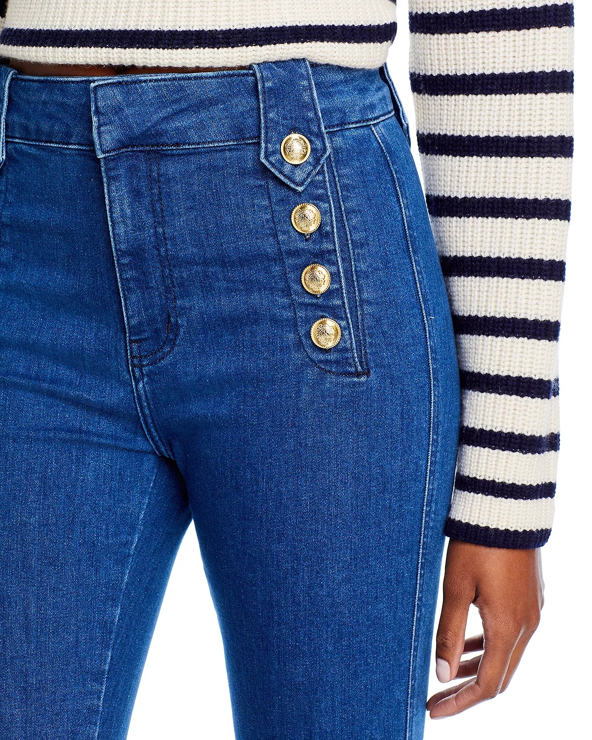 Robertson Cropped Flare Leg Jeans in Dark Wash - 5