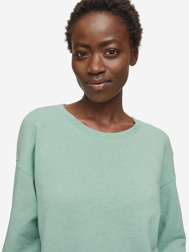 Women's Sweatshirt Quinn Cotton Modal Soft Green Heather - 5