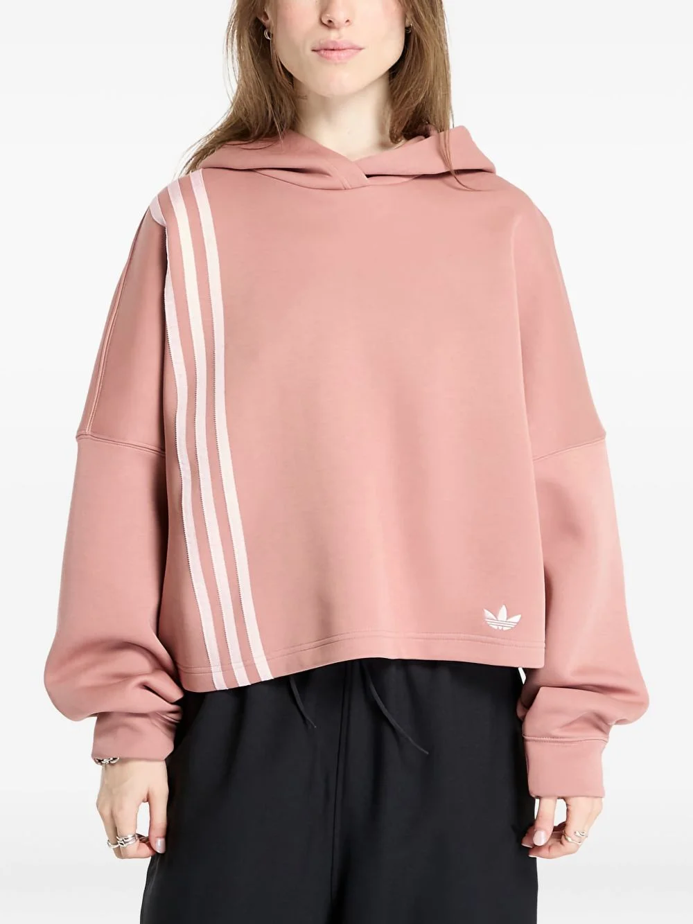 placed stripes hoodie - 1
