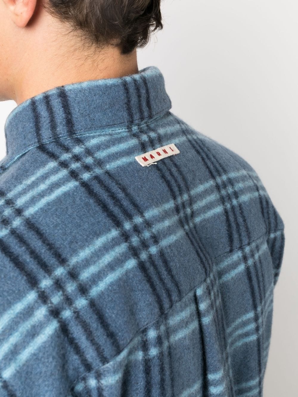 CHECK-PATTERN FELTED-FINISH SHIRT - 2