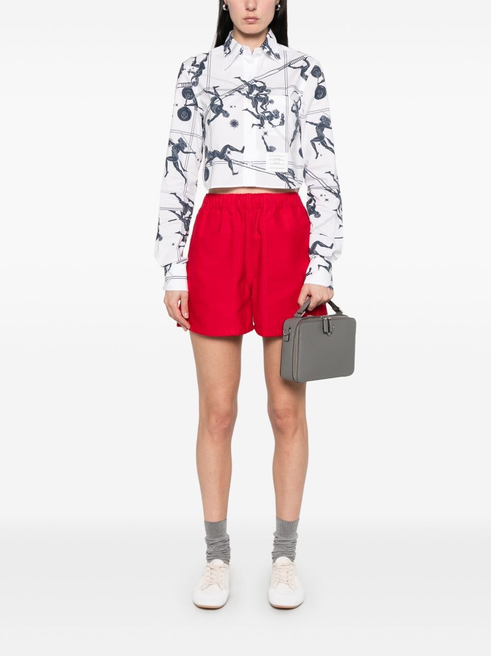 cropped pointed-collar shirt - 2